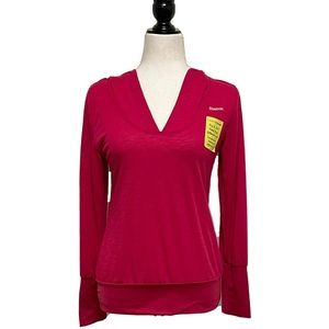 Reebok Magenta Slub Easy Tone Hooded Shirt